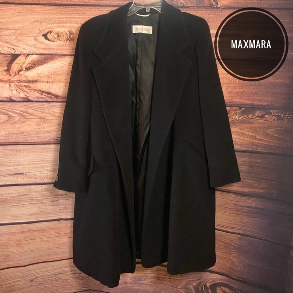 MaxMara Jackets & Blazers - MaxMara Oversized Long Black 100% Wool Coat [6]
